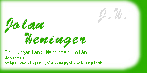 jolan weninger business card